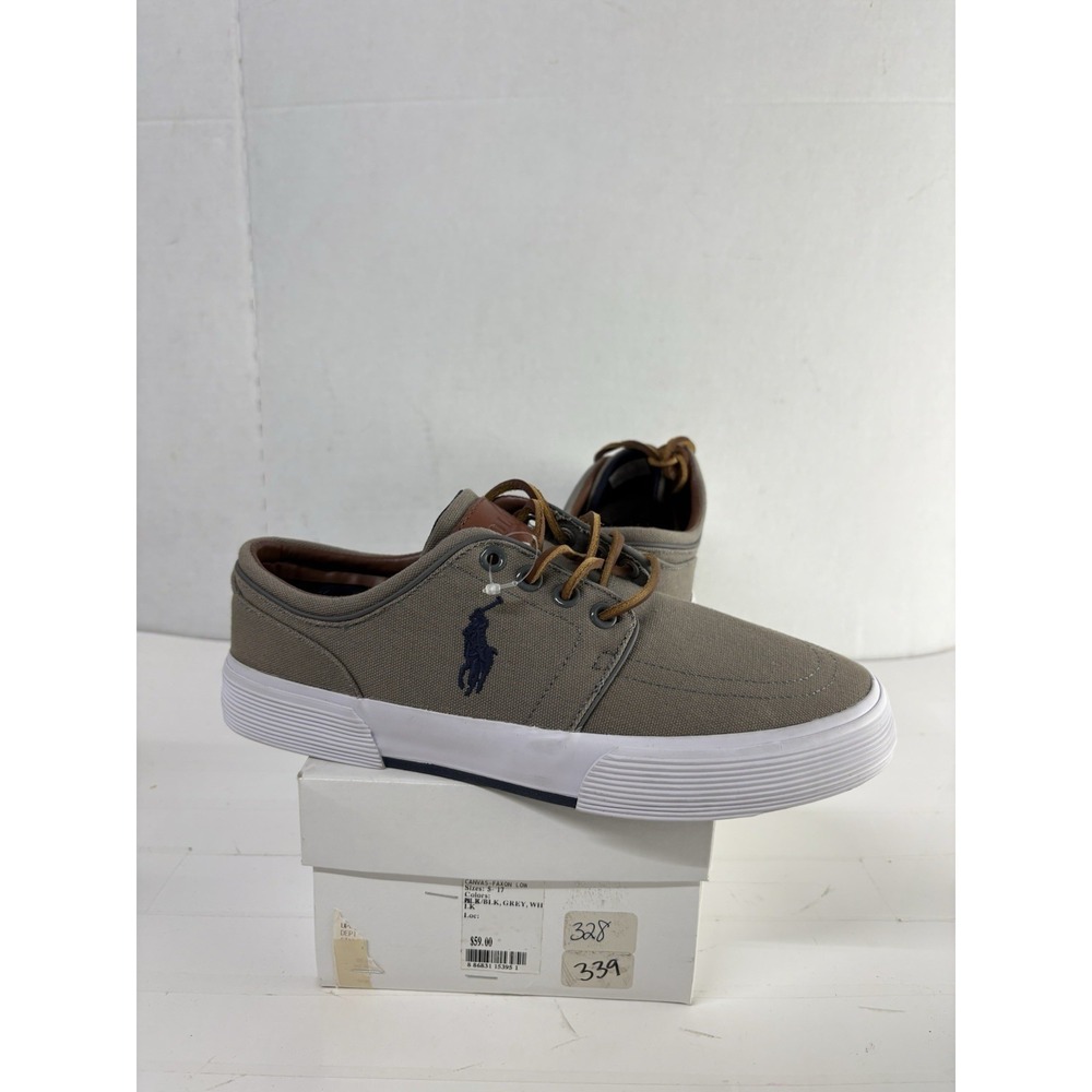 Polo Ralph Lauren Men's Faxon Sneakers Size US 7M Grey Fabric/Navy